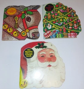 Santa Claus Book Reindeer Tree Richard Scarry 1965 Golden Shape Book Christmas 3 - Foto 1 di 18