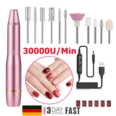 11 in 1 elektrischer Nagel Bohrer Set Profi Maschinen Nagelfräser 20000 U/min - Bild 1 von 4