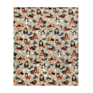Halloween Spooky Dogs Velvet Plush Throw Blanket 50" x 60" - Picture 1 of 9