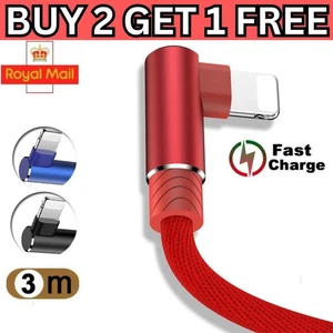 3M Kabel für Apple iPhone iPad 90° Winkel USB Daten Schnell Ladegerät Ladekabel - Bild 1 von 9