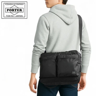 Bolsa de ombro Yoshida Porter FORCE 855-07415 preta feita no Japão - NOVA em folha - Imagem 1 de 4
