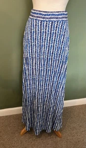 Boden Jersey Maxi Skirt Blue/White Pockets Uk 12 - Picture 1 of 6