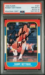 1986 Fleer AUTOGRAPH Randy Wittman Signed RC #127 PSA 8 PSA/DNA Auto. 10 - Picture 1 of 2