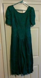 Women's Dress Marie St. Claire Size 8 Green Formal Ramie Short Sleeve - Picture 1 of 5