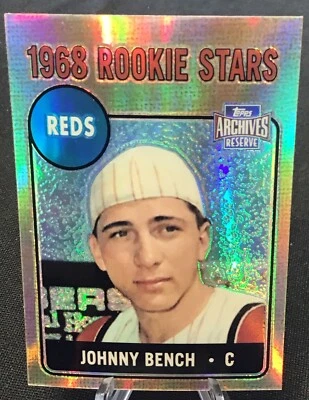 2001 Johnny Bench Topps Archives Reserve #6 Rookie RC Reprint Refractor (NM-MT+) - Image 1 of 2