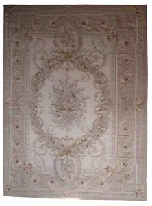 Alfombra anejo Francés Aubusson hecho a mano 267cm x 373cm 1970s - 1C884 - Picture 1 of 12