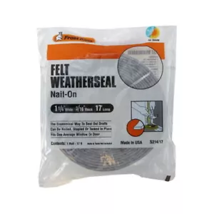 1-1/4" X 17' Nail-On Felt Weatherstrip - 3/16" Thick - Picture 1 of 1