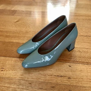 L’Autre Chose Sage Green Patent Leather Pumps, Size 37 EU - Picture 1 of 6