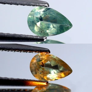 0,39ct supertop Birnenschnitt (6x4mm) grün unbeheizt Alexandrit Edelstein - Bild 1 von 3