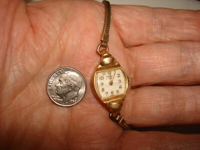 Reloj mecánico vintage caja oro amarillo macizo 14k MEPA 17 joyas para piezas de reparación Foto 1 de 4