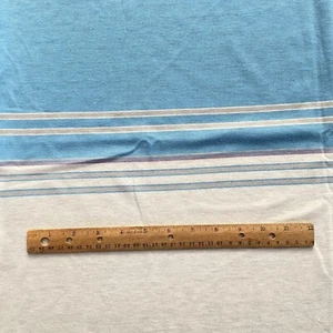 1.2 YD 1980s Stripe Knit Fabric Pastel Blue White - Picture 1 of 5