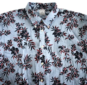 Neu BROOKS BROTHERS BLUMEN SEERSUCKER 100% BAUMWOLLE Kurzarm Hemd XXL/2XL - Bild 1 von 12