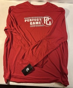 Men’s Sz 2XL Perfect Game Baseball Red Long Sleeve Shirt - Picture 1 of 2