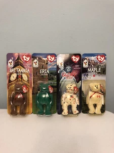 TY Beanie Babies McDonalds International Bears Set Of (4) With Errors RARE NIB - Picture 1 of 11