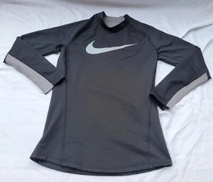 Nike Dri Fit Boys Youth Long Sleeve T Shirt Black Gray X-Large School - Picture 1 of 7