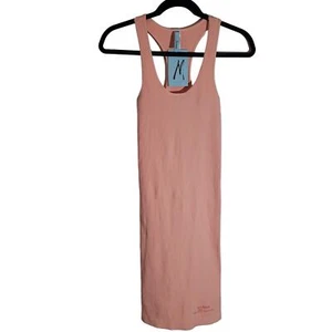Marciano Size XS NEW Light Pink Ribbed Knee Length Sleeveless Racerback Dress - Picture 1 of 9