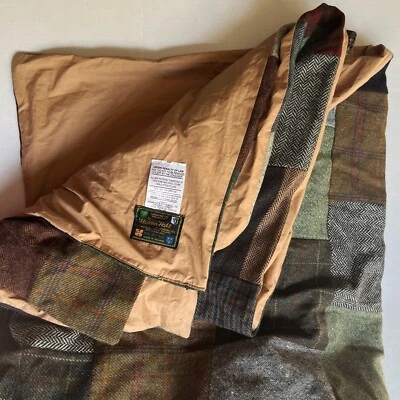 Hanna Hats Blanket Donegal Tweed Patchwork Pure New Wool Comforter Ireland 90x96 - Image 1 of 4