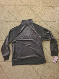 Women's Quarter Zip Velour Tunic Sweatshirt - Wild Fable Gray S - Picture 1 of 5