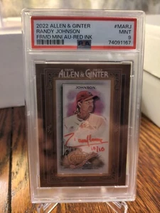 2022 Topps Allen & Ginter Randy Johnson Framed Mini Auto Red Ink 10/10 PSA 9 - Bild 1 von 6