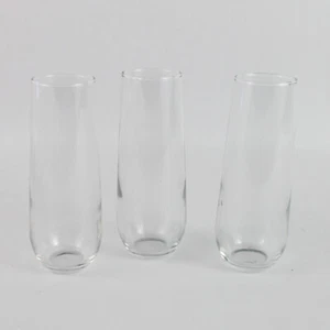 Lot of 3 Libbey Clear Glass Stemless Champagne Flutes Drinkware - Picture 1 of 5