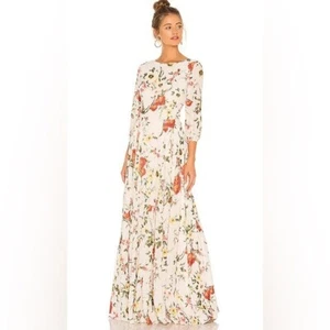 Anthropoplogie Yumi Kim Woodstock Maxi Dress in Brookhaven Ivory Floral XXS - Picture 1 of 14