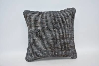 Funda de Almohada Gris 14"x14", Almohada Kilim Vintage, Almohada de Diseño de Interiores Foto 1 de 4