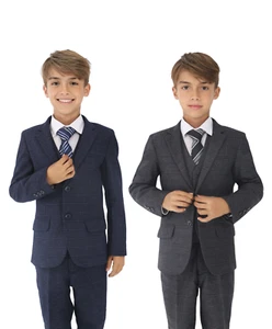 Traje de ajuste a medida tipo tweed para niños para bodas y ocasiones especiales - Imagen 1 de 21