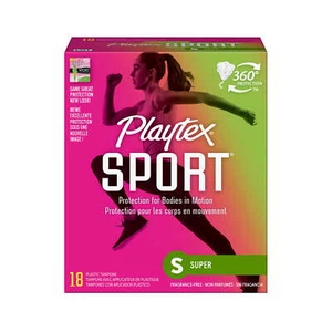Playtex Sport Super Absorbency Plastic Tampons Fragrance Free 18 Count 2 Pack - Picture 1 of 5
