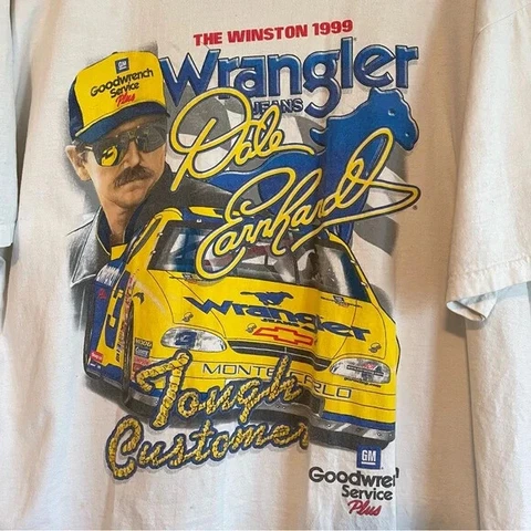 Vtg Dale Earnhardt Wrangler Tough Customer NASCAR T-shirt Cotton 100% H9586 Cover