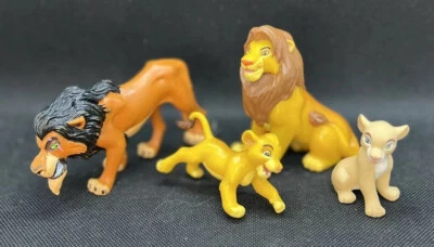 Lote de 4 figuras de PVC Disney Rey León Mattel adornos para pasteles Simba Scar Nana Mufasa Foto 1 de 4