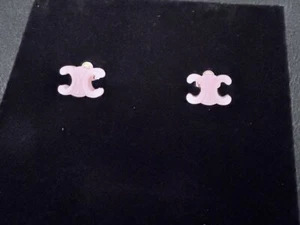 Vintage Of Celine Light Purple Plastic Earring Beautiful For Summer - Imagen 1 de 5