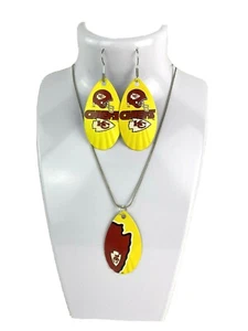 Juego de pendientes y/o collar giratorios de lágrima vintage de los Kansas City Chiefs de la NFL - Imagen 1 de 2