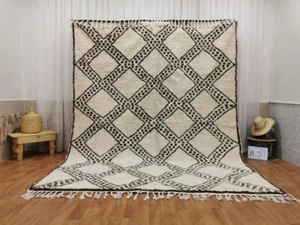 Beni Ouarain White black Moroccan rugs - Moroccan beni ourain rug Style - Picture 1 of 10
