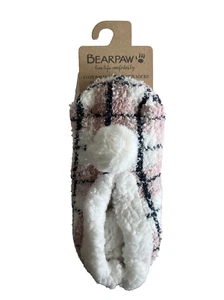 BEARPAW COZY SLIPPER SOCKS IVORY BLUE WOMENS 9 - 11 BALLERINA SOFT! NEW - Picture 1 of 3