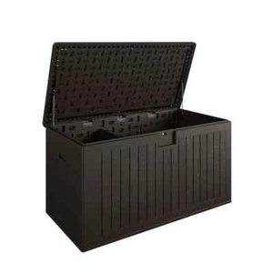 Large 150 Gal. Outdoor Storage Box, Dark Brown - Picture 1 of 8