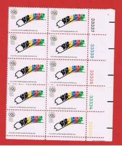#1461 MNH OG plate block of 10 Bobsled-Olympics BR Free S/H - Picture 1 of 1