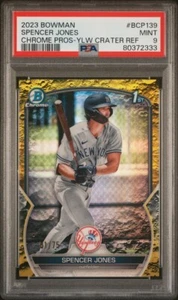 SPENCER JONES 2023 Bowman 1st Yellow Lunar Crater /75 PSA 9 #BCP-139 - Picture 1 of 1