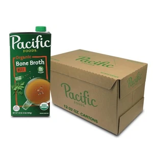 Pacific Foods Brodo di Osso di Manzo Biologico 32 Oz Confezione da 12 Senza Glutine Keto Friendly - Foto 1 di 6