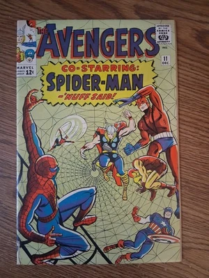 Avengers #11 1964 1st SPIDER-MAN AVENGERS CROSSOVER FN 6.0 - Image 1 of 4