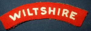 WW2 WILTSHIRE REGIMENT SHOULDER TITLE CLOTH PATCH GENUINE BADGE WORLD WAR II - Picture 1 of 2