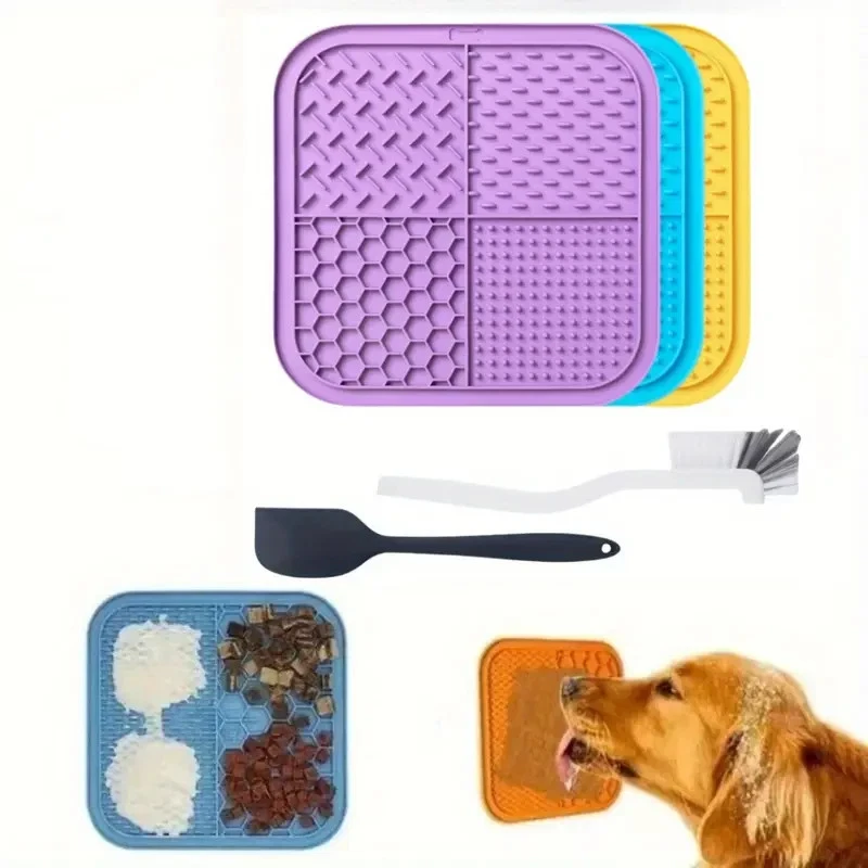 3er Set Premium Schleckmatte Hund Leckmatte Katze mit Saugnäpfen - BPA frei - Bild 1 von 1
