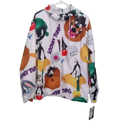 New Members Only x Looney Tunes Hooded Windbreaker Men's Large Full Zip Jacket - Image 1 of 4
