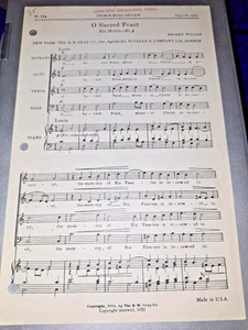 "O Sacred Feast" komponiert von Healey Willan (Sechs Motetten #4) Noten (1924) - Bild 1 von 2