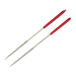 Diamond Files Needle File Industrial Silver Tone + Red 2 Pcs 3 X 140 Mm 5.5 Inch - Picture 1 of 12