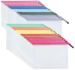 Mesh Zipper Pouch Document Bag, Plastic Zip File Folders,A4 Letter Size Water... - Picture 1 of 7