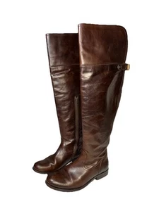Frye Melissa Overknee Leder Reitstiefel Damen 7,5 braun - Bild 1 von 14