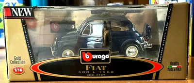 Burago 3327 FIAT 500 L 1968 Auto pressofusa scala 1/16 COLLEZIONE ORO RARA - Immagine 1 di 2