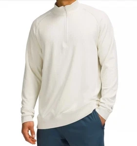Lululemon Mens 1/2 Zip Engineered Warmth Long Sleeve Cream Jacket Small - Picture 1 of 15