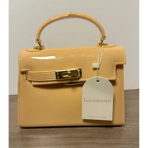 Lunymoon Jelly Handtasche Top Handle Lock Closure Peach Mini Bag Retro - Bild 1 von 9