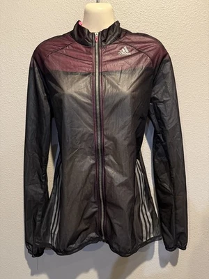 Women's ADIDAS Adizero Climaproof Black Pink Lt-Weight Windbreaker Jacket Sz M - Image 1 of 4